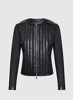 Vegan Leather Trim Jacket