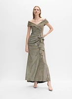 Foil Off-The-Shoulder Dress
