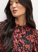 Floral Smocked Detail Blouse