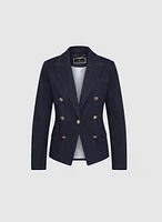 Contrast Stitch Denim Blazer