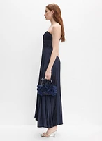 Satin Plissé Dress