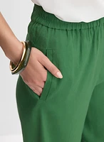 Linen-Blend Culotte Pants