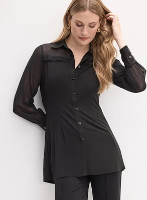 Long Sleeve Button-Up Blouse