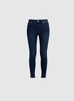 Frayed Hem Slim Leg Jeans