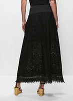 Tiered Eyelet Maxi Skirt