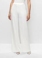 Satin Waist Wide Leg Pants