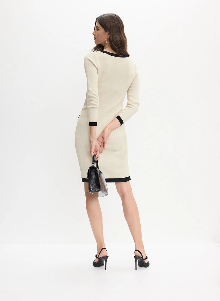 Contrast Trim Knit Dress