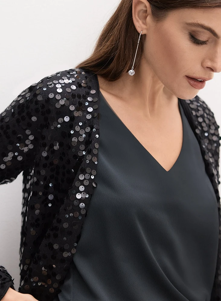 Long Sequin Cardigan