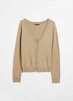 Rib Knit Button Front Cardigan