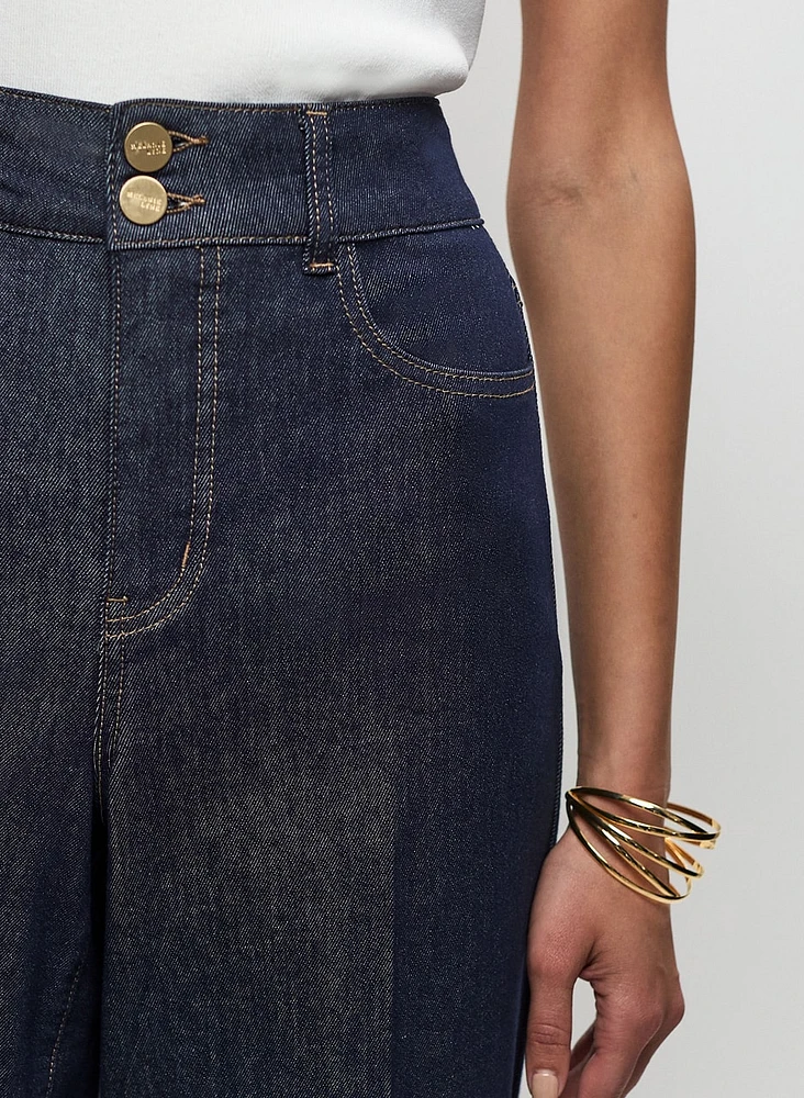 Pantalon en denim à jambe large