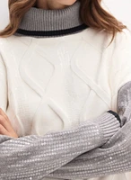 Sequined Turtleneck Sweater