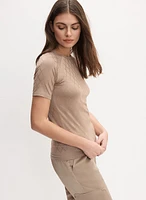 T-shirt carreauté en pierres