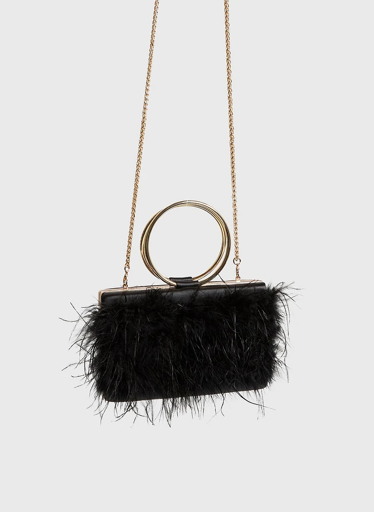 Feather Rectangular Clutch