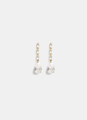 Boucles d'oreilles linéaires à pendentif cristal