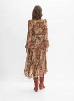 Belted Paisley Shirt Dress