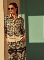 Paisley Placement Print Blouse