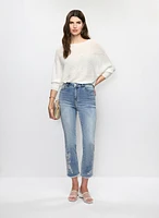 Embroidered Straight Leg Jeans