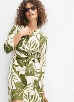 Leaf Linen-Blend Dress