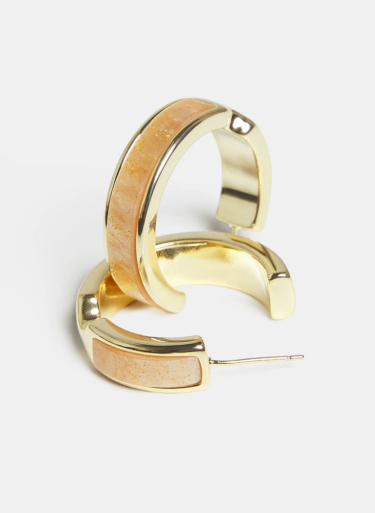 Two-Tone Hoop Earrings