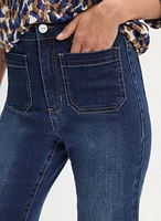 Patch Pocket Flare Leg Jeans