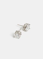 Cubic Zirconia Button Earrings