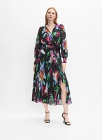 Floral Plissé Dress