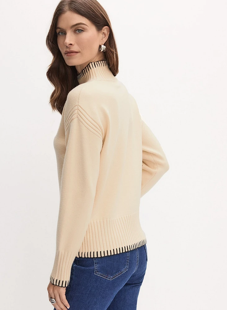 Funnel Neck Knit Sweater