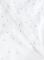 Cotton Rhinestone Embellished Blouse