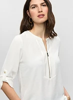 Crinkle Effect V-Neck Tunic