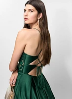 Corset-Style Satin Gown