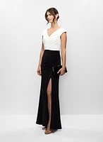 Jersey Gown With Slit Detail