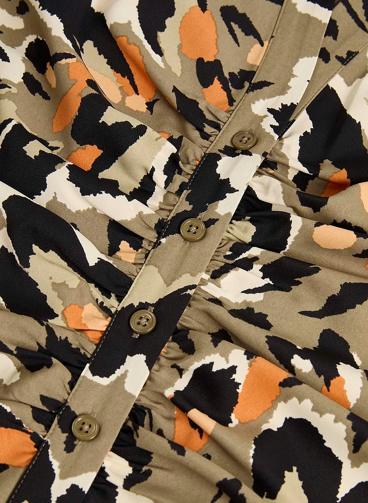Blouse sans manches à motif léopard