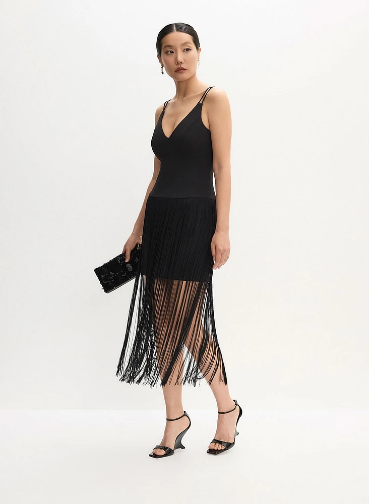 Adrianna Papell - Fringe Detail Dress