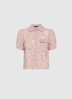 Pearl Button Lace Blouse