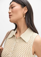 Sleeveless Polo Pullover