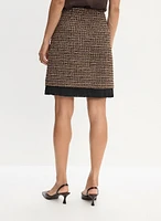 Pleated Hem Bouclé Skirt