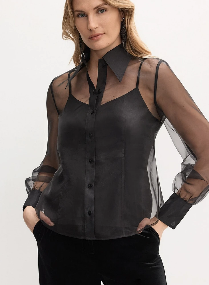 Sheer Organza Blouse