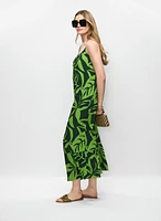 Tiered Palm Print Maxi Dress