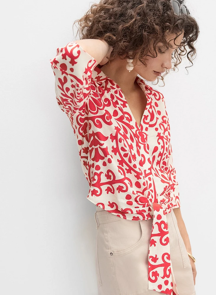 Blouse à motifs en lin