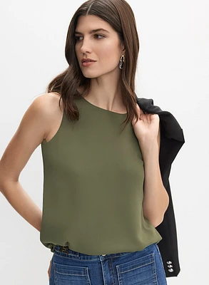 Sleeveless Crepe Blouse