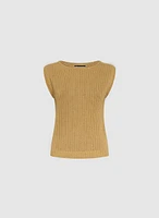 Sleeveless Open-Knit Sweater