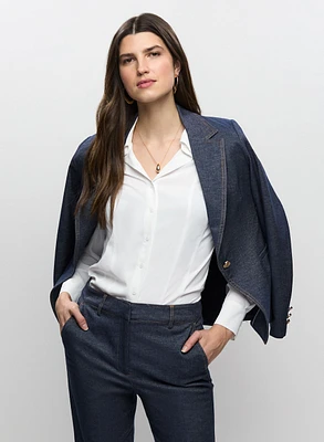 Long Sleeve Button Front Blouse