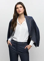 Long Sleeve Button Front Blouse