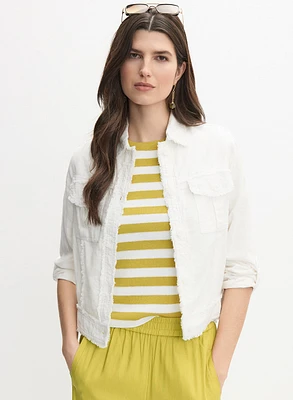 Frayed Linen-Blend Jacket