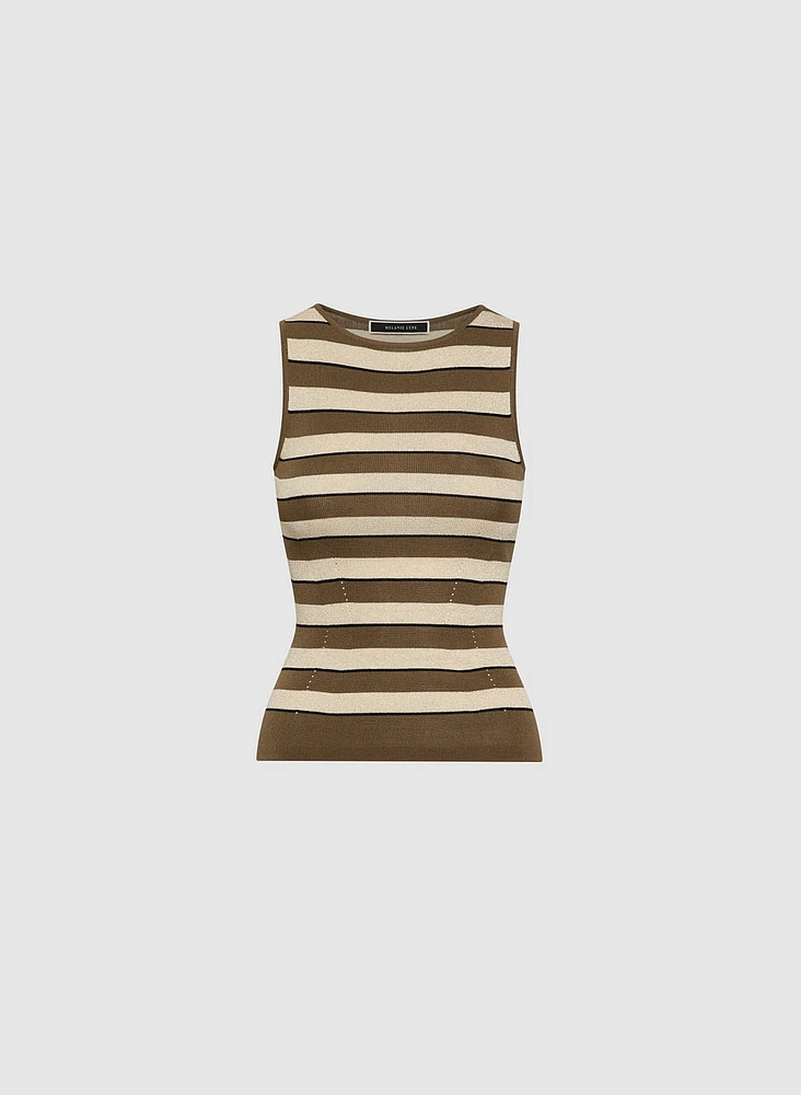 Striped Sleeveless Sweater