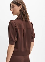 Satin Puff Sleeve Jacket