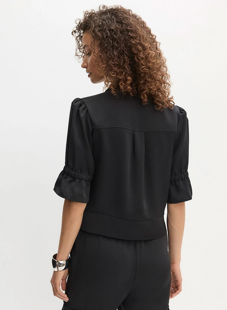 Ruffle Short Sleeve Jacket