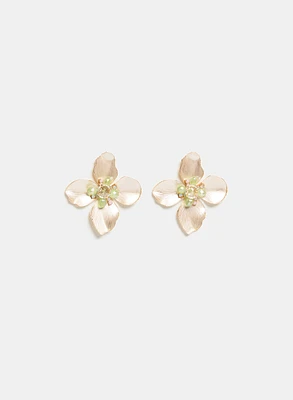 Boucles d'oreilles en fleurs à cristal