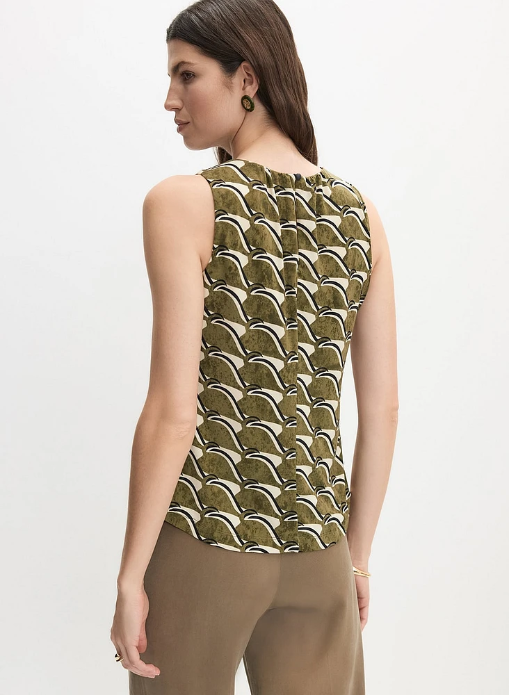 Abstract Geometric Print Top