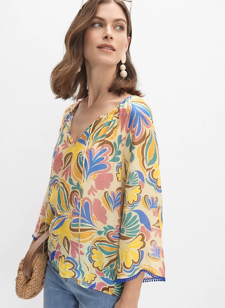 Abstract Floral Blouse
